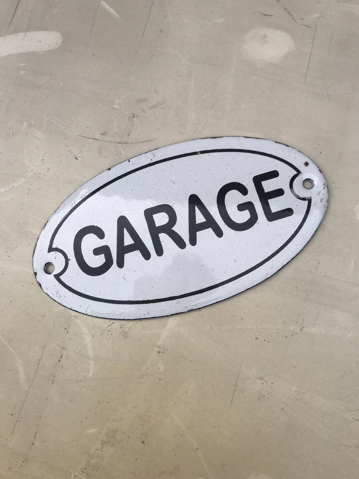 Garage emaille deurpostje, Ophalen of Verzenden, Zo goed als nieuw, Reclamebord