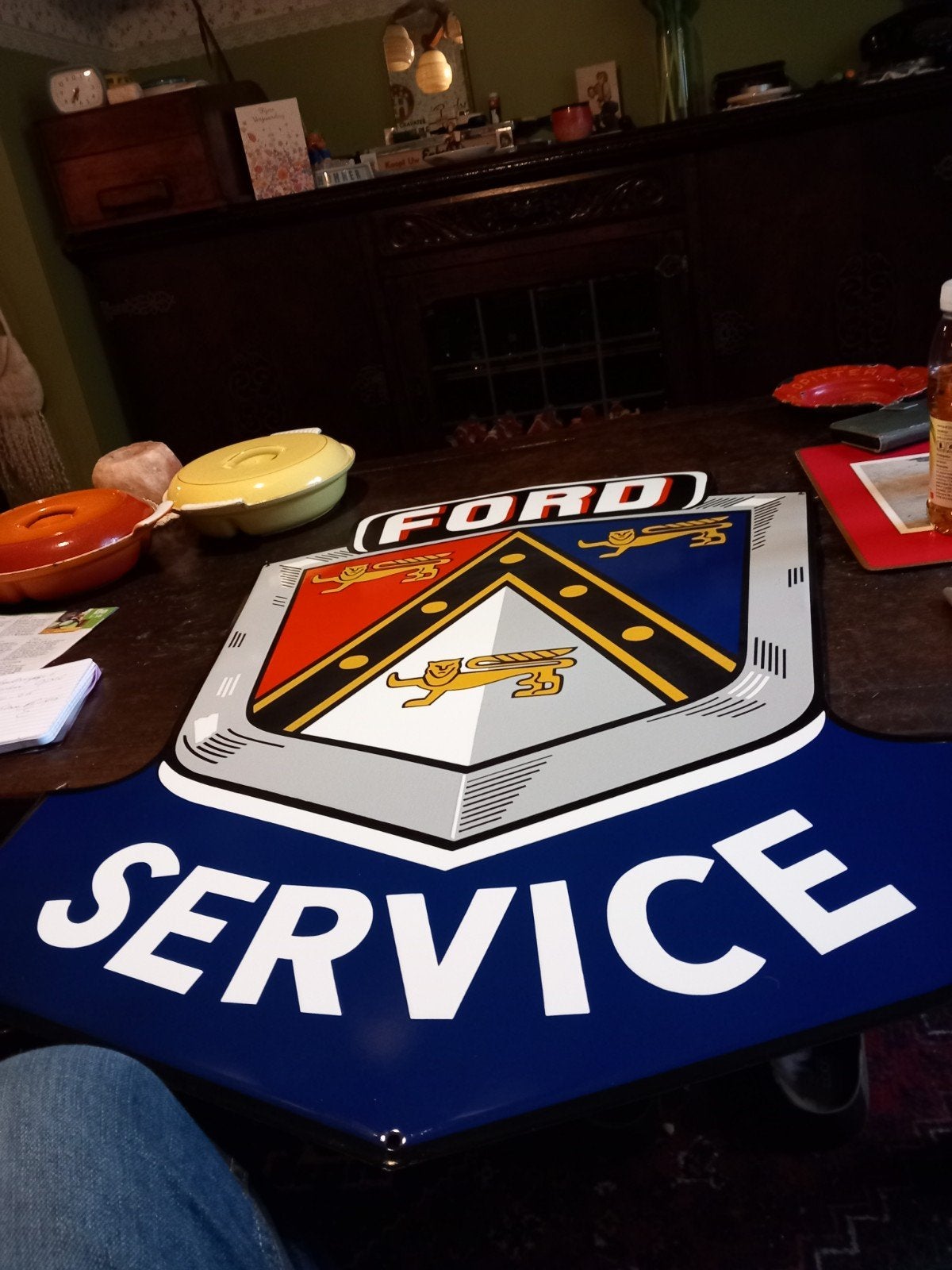 super  super  mooi groot emaile bord  80x56cm Ford  service, Ophalen of Verzenden