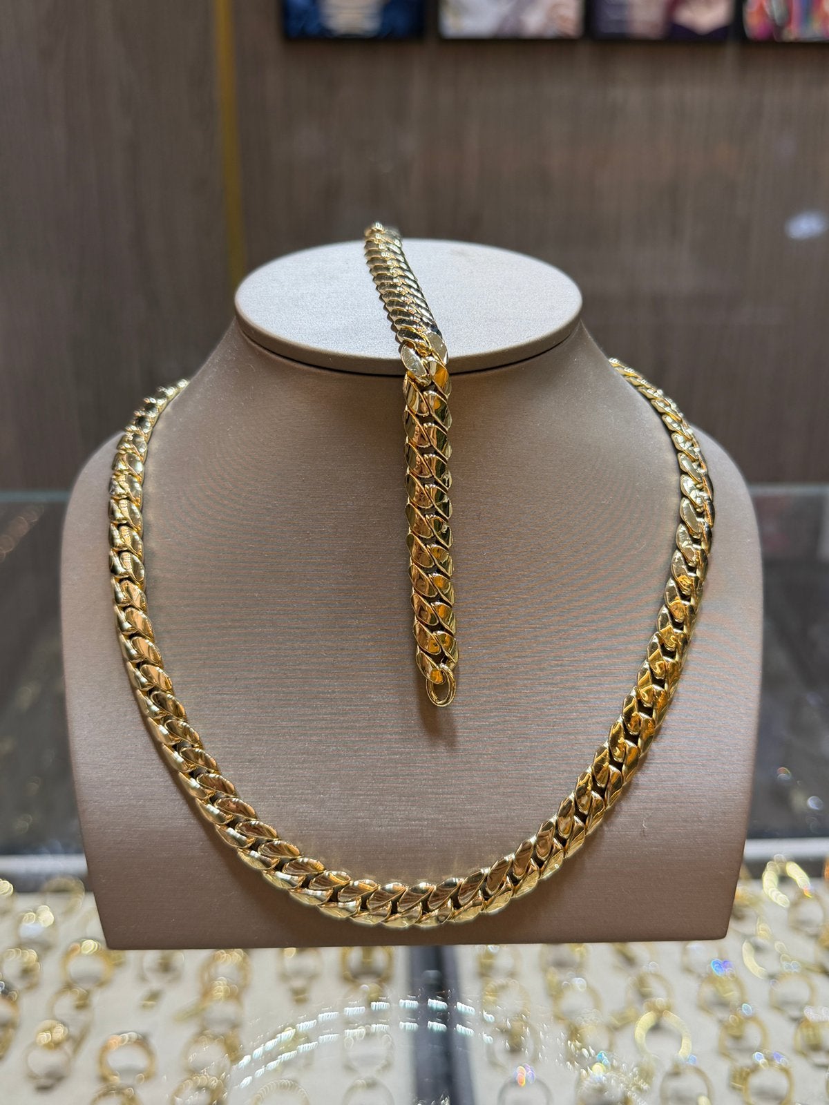 18KT Goud - 27.7 Gram - Ketting - Armband - CUBAN, Ophalen, Nieuw, Goud