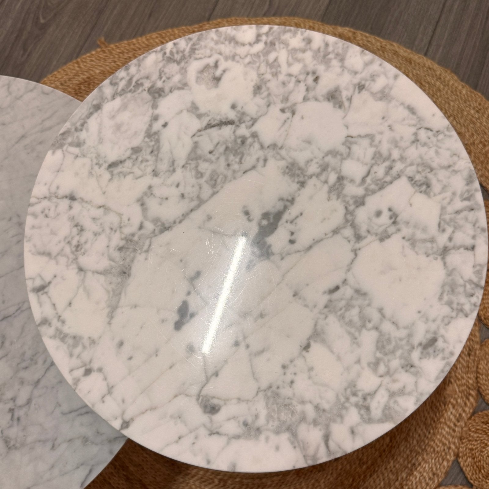 Zuiver White Stone salontafels M+L wit marmer zeldzaam model, Ophalen, 50 tot 100 cm, 50 tot 100 cm, Zo goed als nieuw