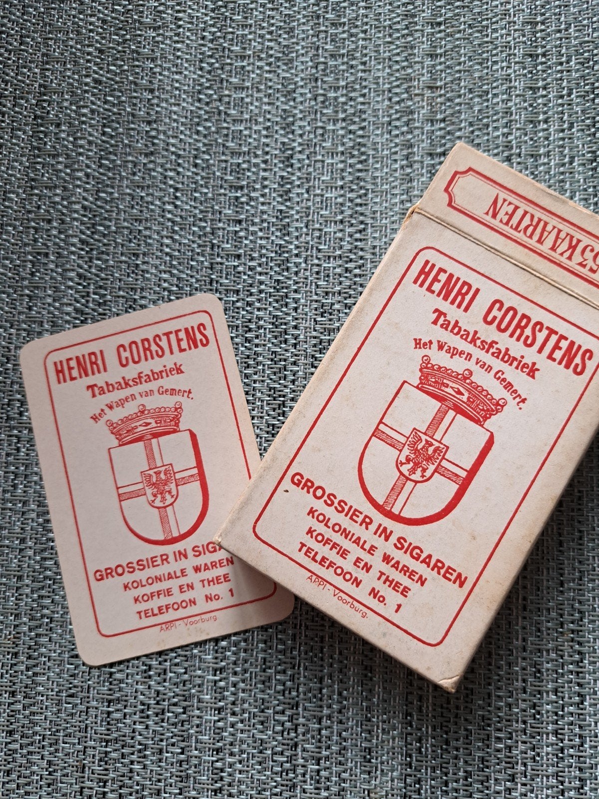 Vintage speelkaarten Henri Corstens Tabaksfabriek, Ophalen, Gebruikt
