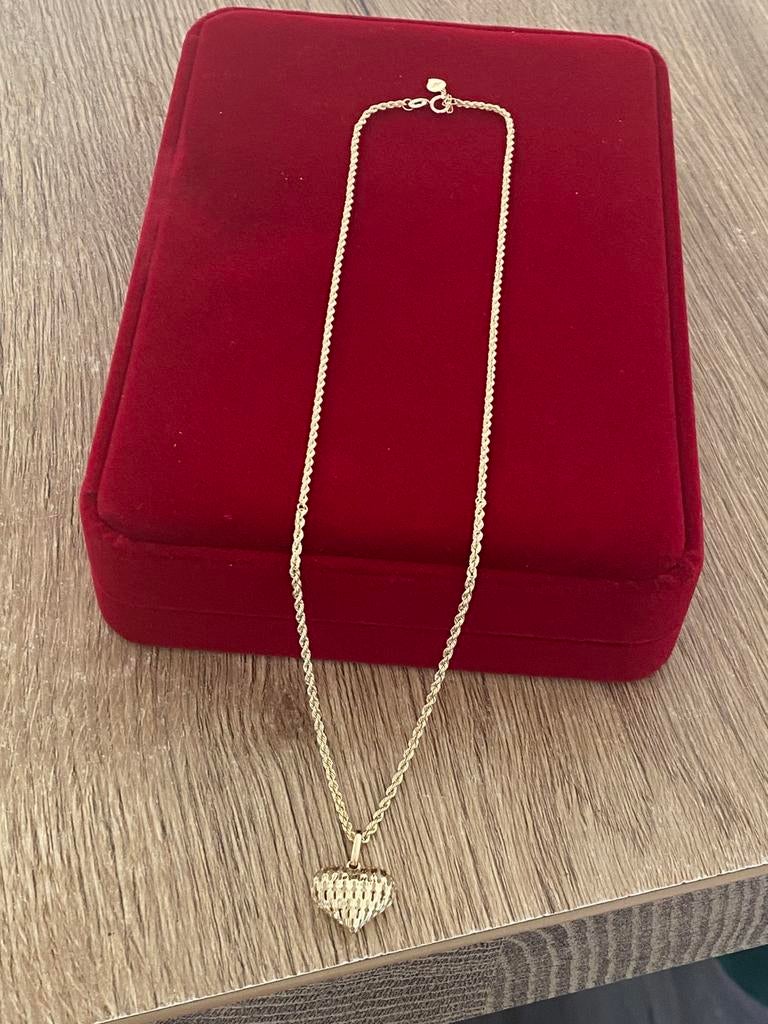 14 karaat(585) gouden ketting met hanger, Sieraden, Tassen en Uiterlijk, Kettingen, Nieuw, Goud, Goud, Met hanger, Ophalen of Verzenden