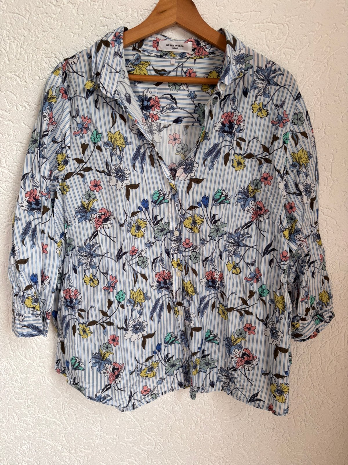 Gerry weber blouse maat 46 100% katoen gebloemd, Kleding | Dames, Ophalen of Verzenden, Zo goed als nieuw, Maat 46/48 (XL) of groter
