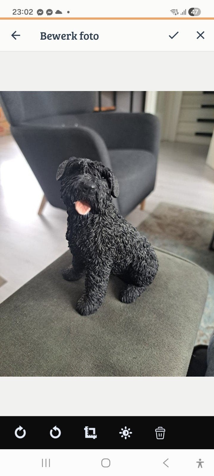 Zwart hondenbeeldje - Schnauzer, Ophalen of Verzenden, Zo goed als nieuw, Hond of Kat, Beeldje of Figuurtje
