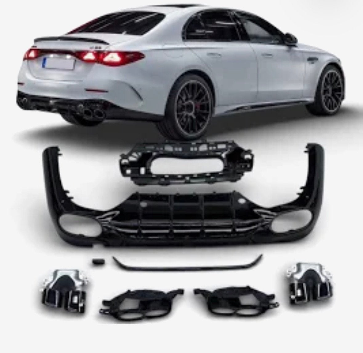 Mercedes-Benz AMG E53 W214Achterbumper Diffuser Uitlaat, Auto-onderdelen, Uitlaatsystemen, Ophalen of Verzenden, Gebruikt, Mercedes-Benz