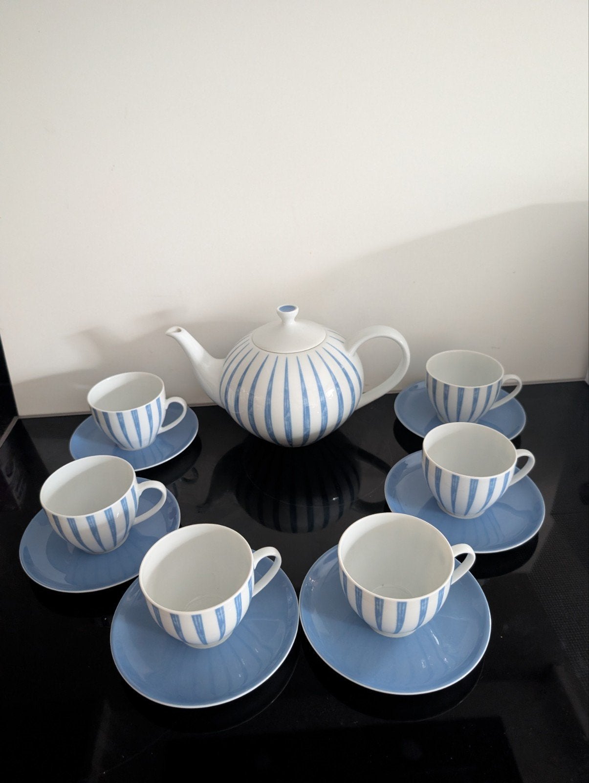 Arzberg Polar Form 2000 theepot en kop en schotels, Arzberg, Ophalen of Verzenden, Zo goed als nieuw, Overige stijlen