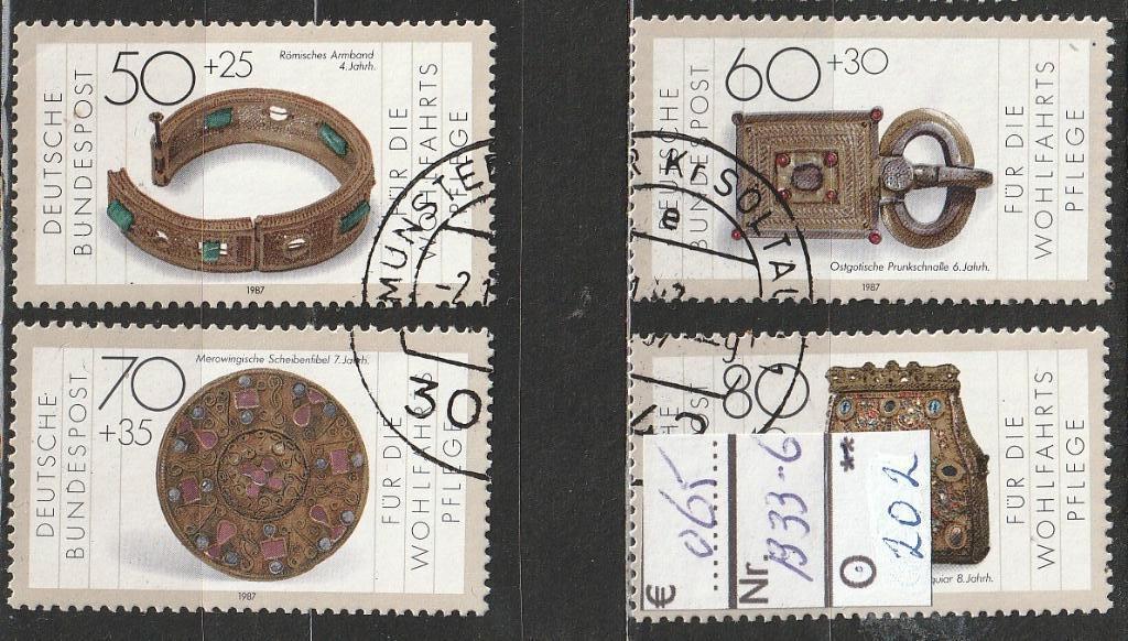 Bund Goud- en zilversmeden  Michel 1333-6 Nr.202g, Verzenden, BRD, Gestempeld