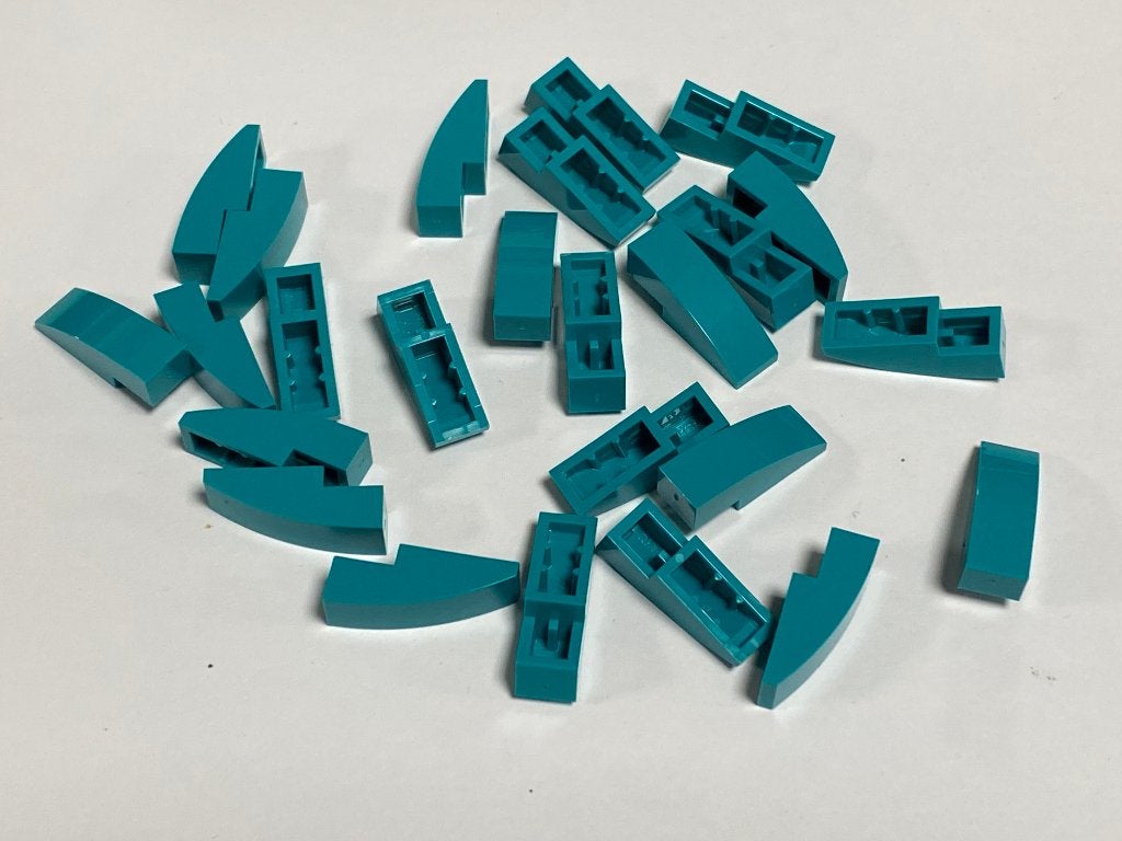 Partij 25x 3x1 gebogen Lego dakpannen in diverse kleuren, Overige thema's, Lego, Nieuw, Ophalen of Verzenden