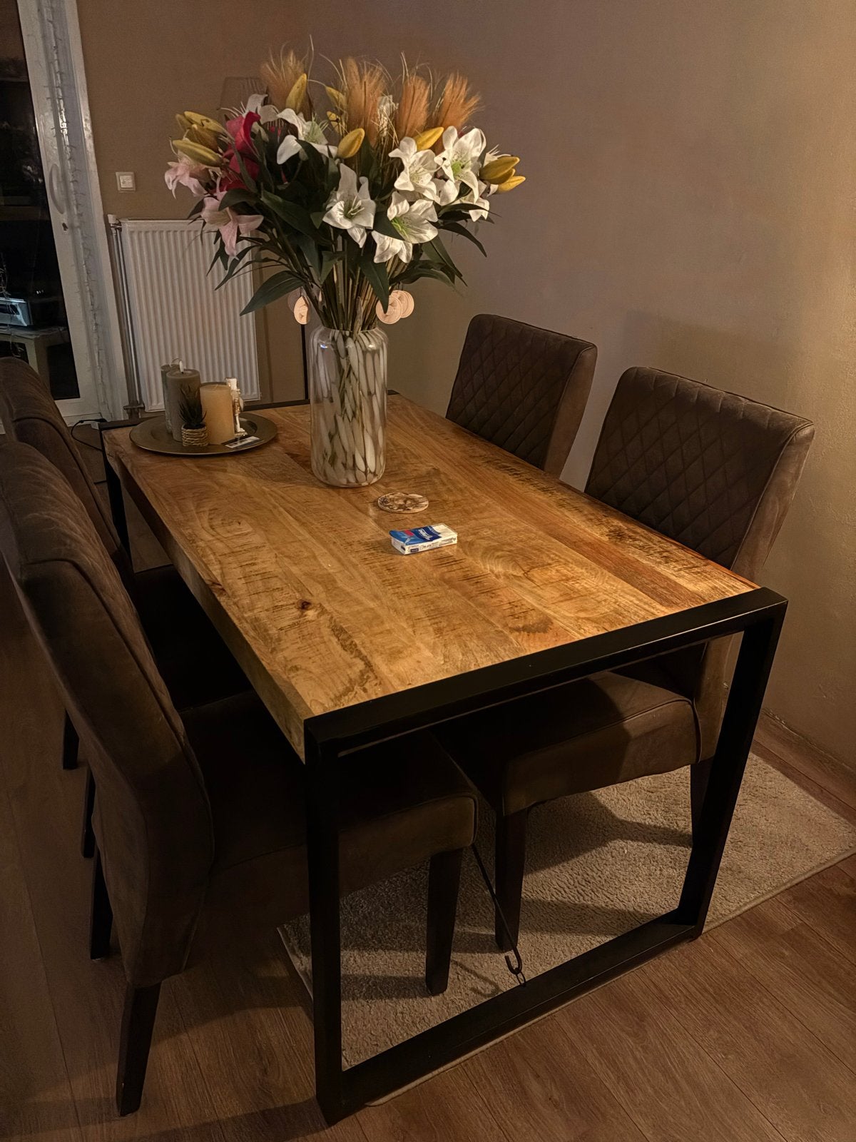 Complete Mango Hout Meubelset: TV-kast, Eettafel, Salontafel, Ophalen
