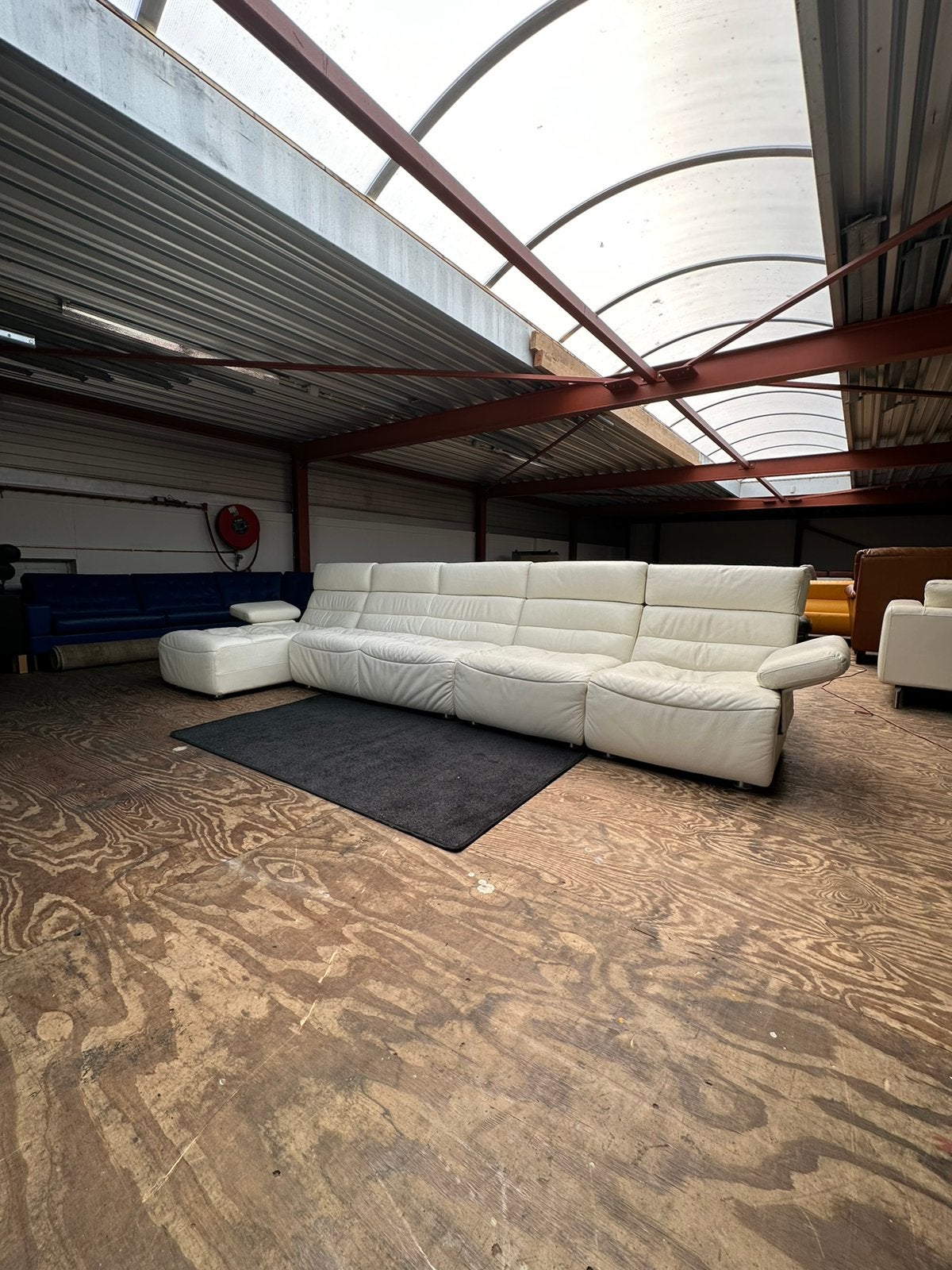 Wit leren hoekbank leer bank bankstel XXL Z.G.A.N, 2871SK, Verzenden, Mariansoliak8@gmail.com, Zo goed als nieuw