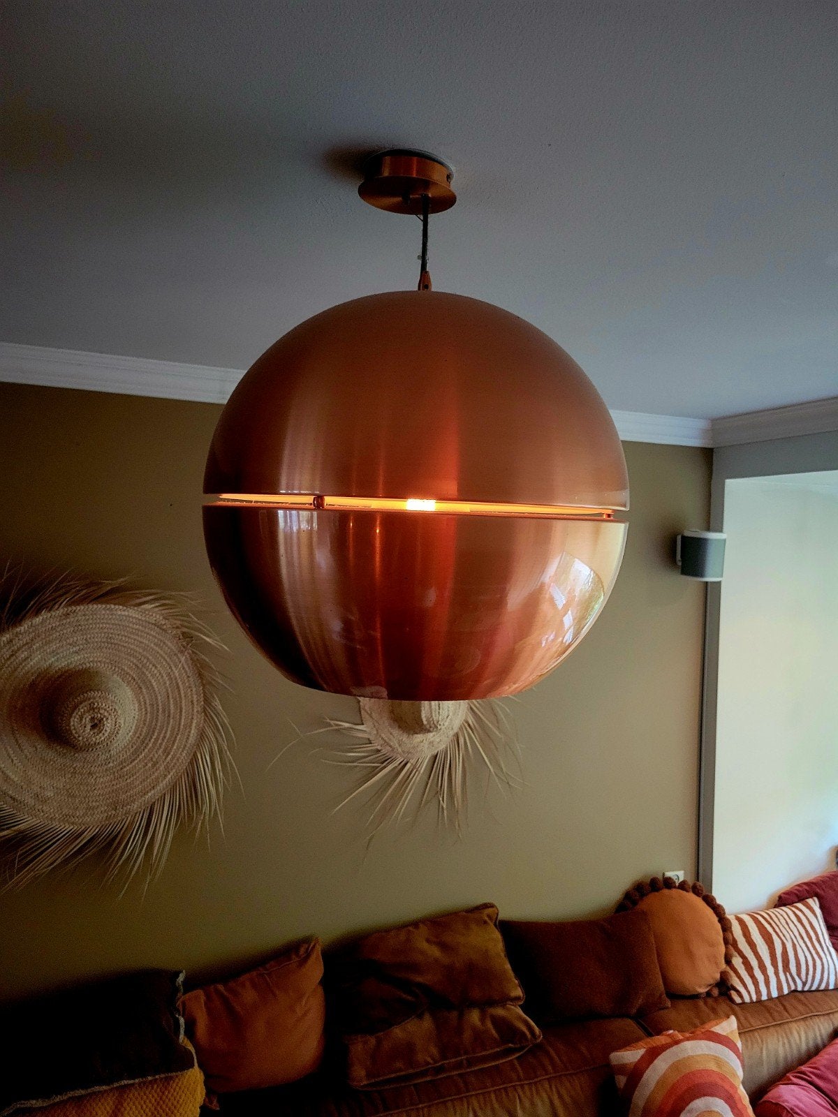Zuiver hanglamp retro koper, Ophalen, E27 (groot), Zo goed als nieuw, Metaal