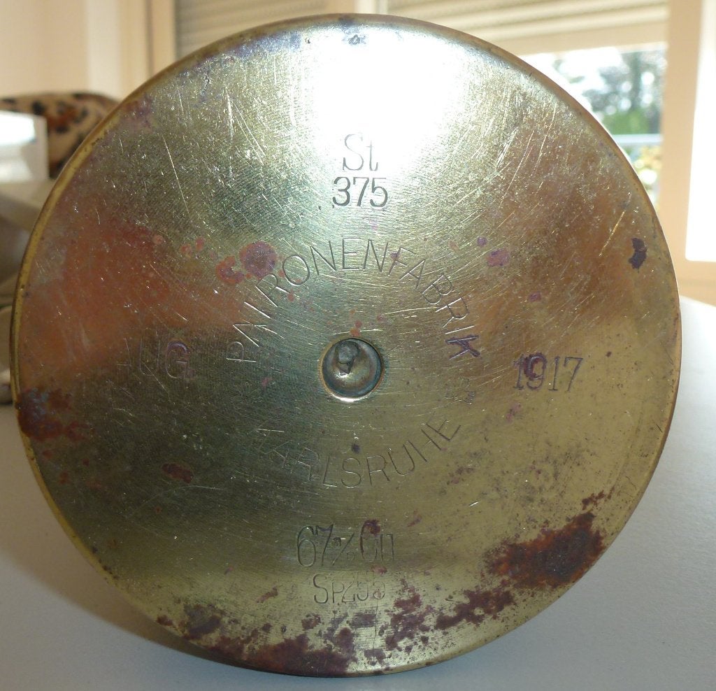 Duitse 7,7 cm Feldkanone-huls, waarschijnlijk voor de FK 96, Verzamelen, Ophalen of Verzenden, Landmacht, Duitsland, Hulzen of Bodemvondsten