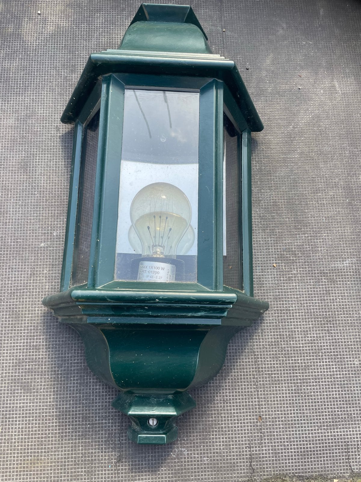 Klassieke groene buitenlamp - Wandlamp, Ophalen, Gebruikt, Minder dan 50 watt, Wandlamp