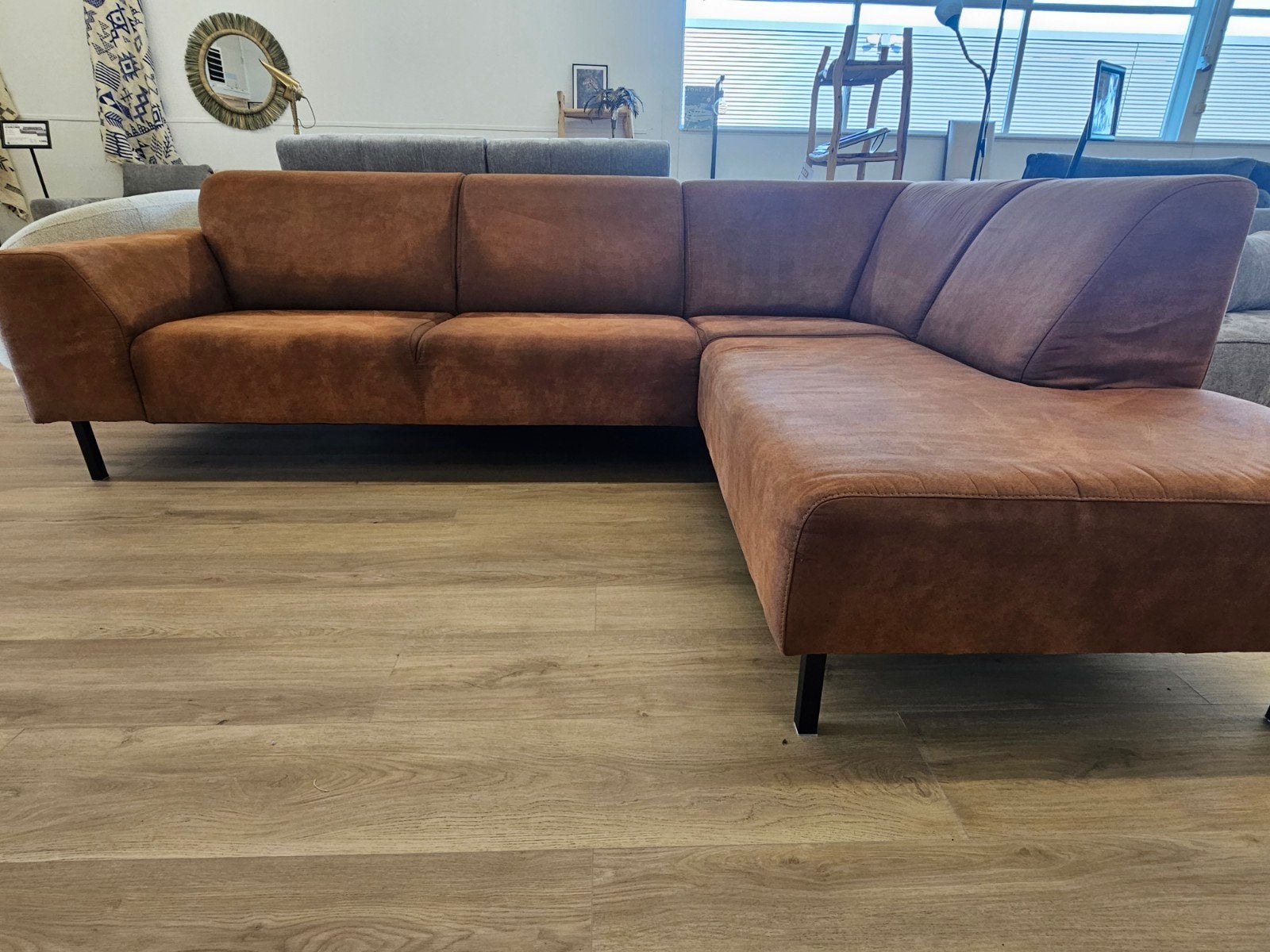 hoekbank nino - Cognac, Ophalen, 125 cm of meer, 125 cm of meer, Home Friesland