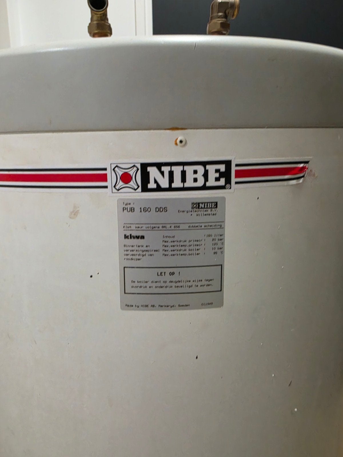 NIBE PUB 160 DDS Boiler - 160 liter, Ophalen, Gebruikt, 100 liter of meer, Boiler