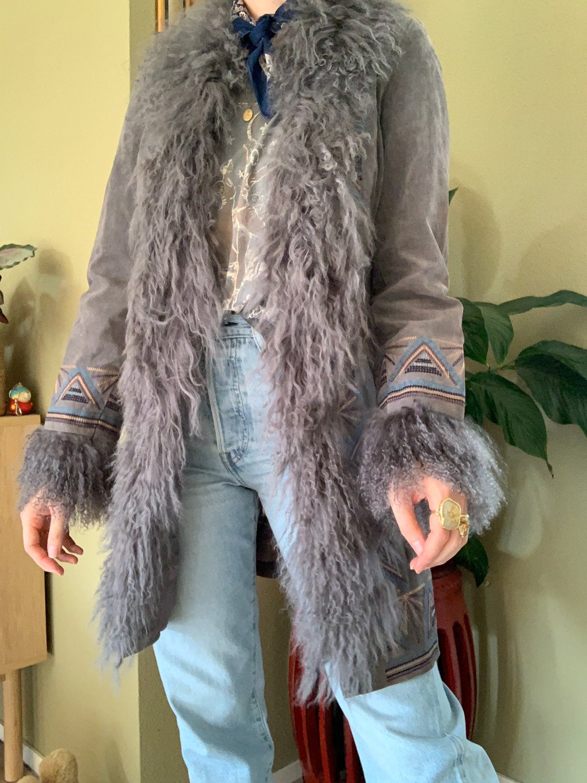 Pepe Jeans mongolian fur lammy coat M, Maat 38/40 (M), -, -, Ophalen of Verzenden