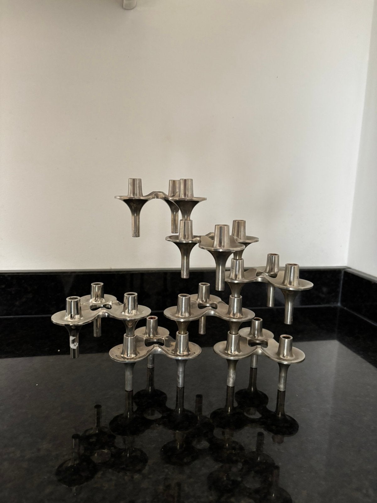 Originele Stoff Nagel BMF vintage kandelaren set van 7 orion, Ophalen of Verzenden, Gebruikt