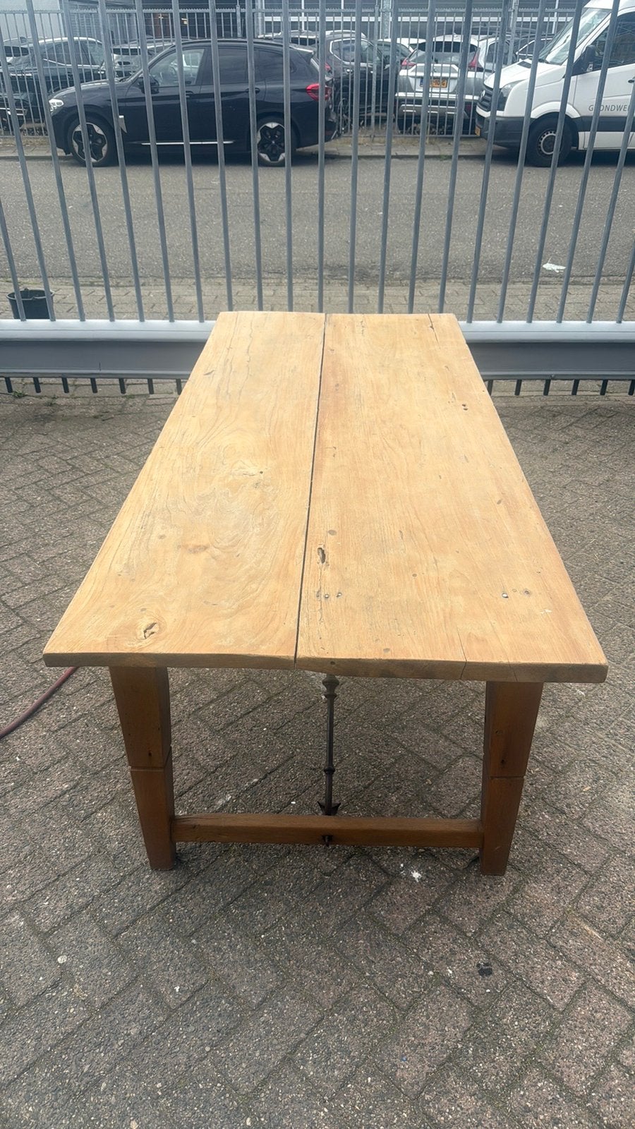 Mooie hardhouten eettafel (onbehandeld), Huis en Inrichting, Tafels | Eettafels, Ophalen of Verzenden, Rechthoekig, 200 cm of meer