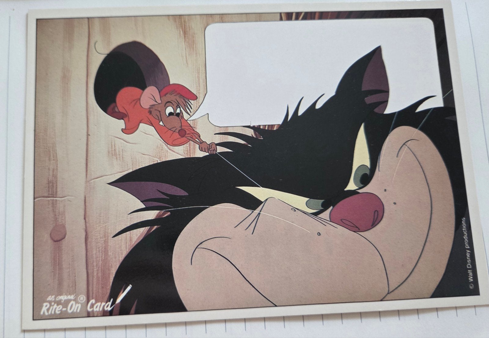 Vintage Disney Ansichtkaart - Lucifer - Assepoester, Verzamelen, Ansichtkaarten | Themakaarten, Verzenden, 1960 tot 1980, Ongelopen