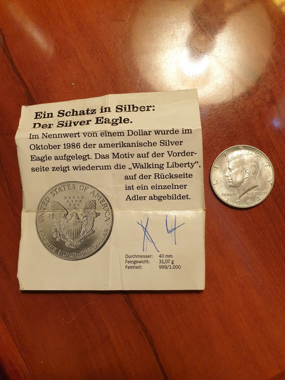 American Silver Eagle 1964, Ophalen of Verzenden, Zuidoost-Azië, Losse munt, Zilver