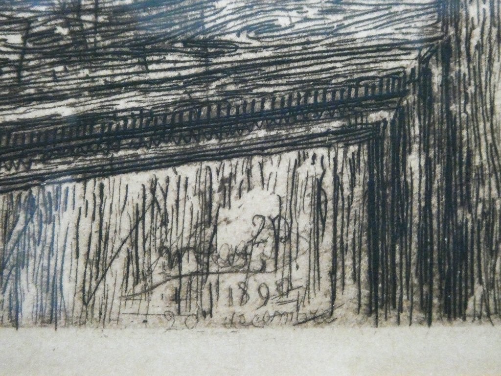 Biddende Kluizenaar met schedel van Willem Geets gesigneerd, Antiek en Kunst, Gesigneerd, 1800 - 1899, Ets, Religie