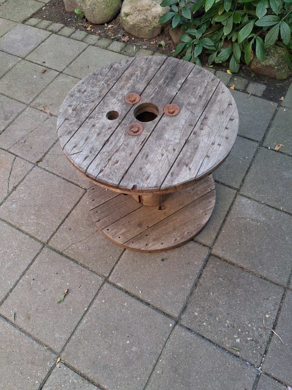 haspel tafel, Tuin en Terras, Tuintafels, Ophalen, Gebruikt, Rond, Hout