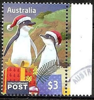 617 Australië 2025 Christmas met velrand, Verzenden, Gestempeld