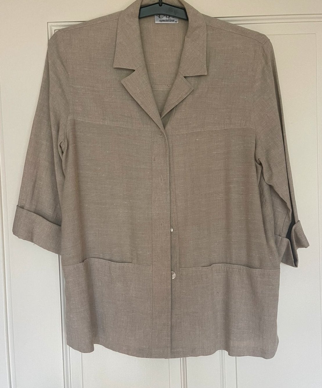 Linnenmix blouse jasje maat M, Kleding | Dames, Maat 38/40 (M), Beige, Ophalen of Verzenden, Zo goed als nieuw