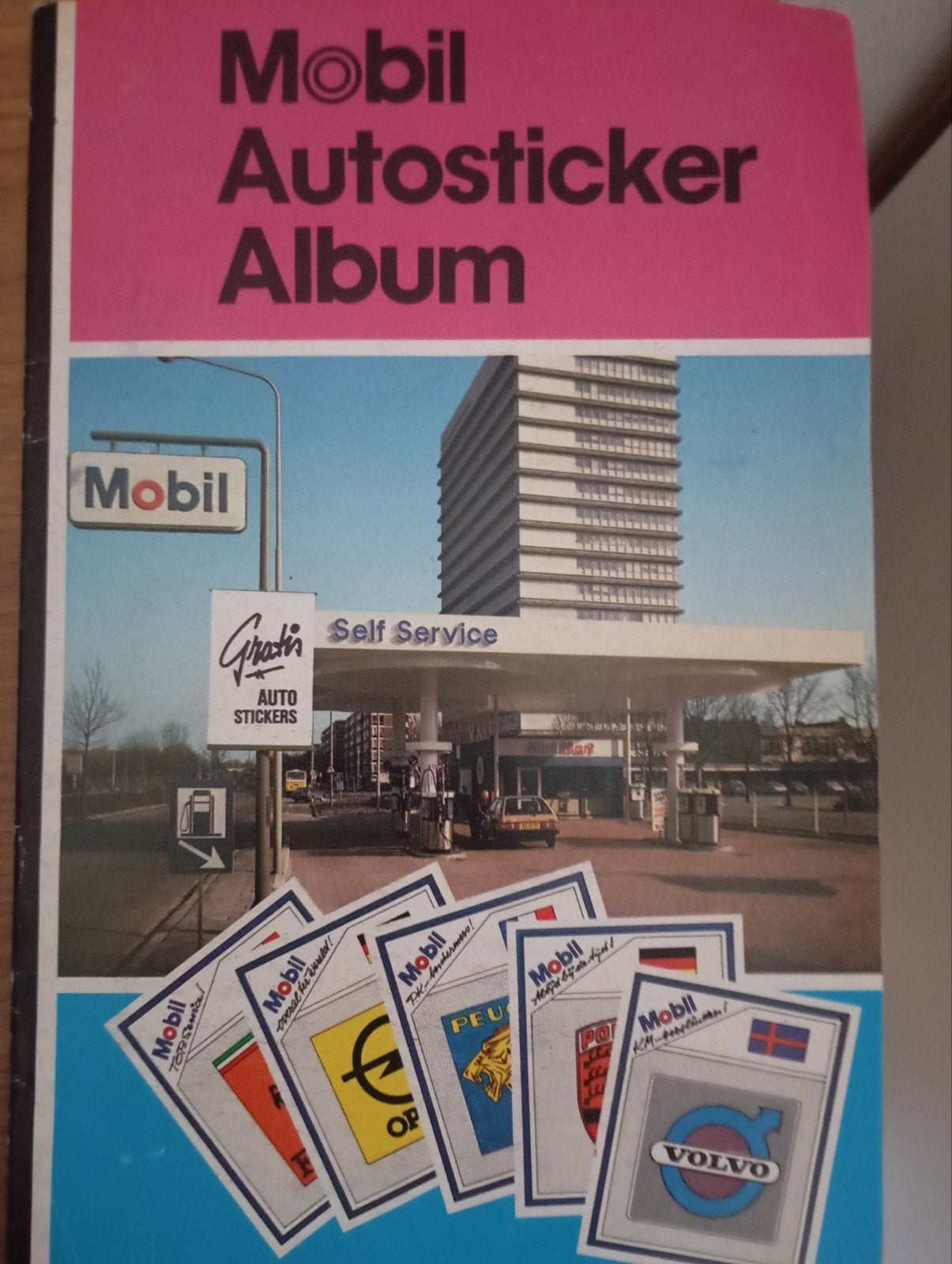 Vintage Mobil Auto sticker Albu, Ophalen of Verzenden, Zo goed als nieuw, Reclamebord