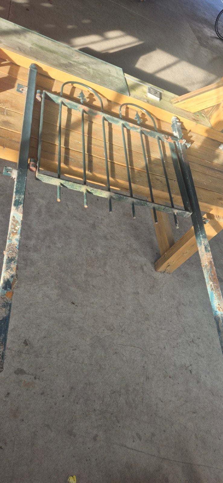 IJzeren tuinpoort groen, Tuin en Terras, Ophalen, Met poort, Gebruikt, Sierhekwerk