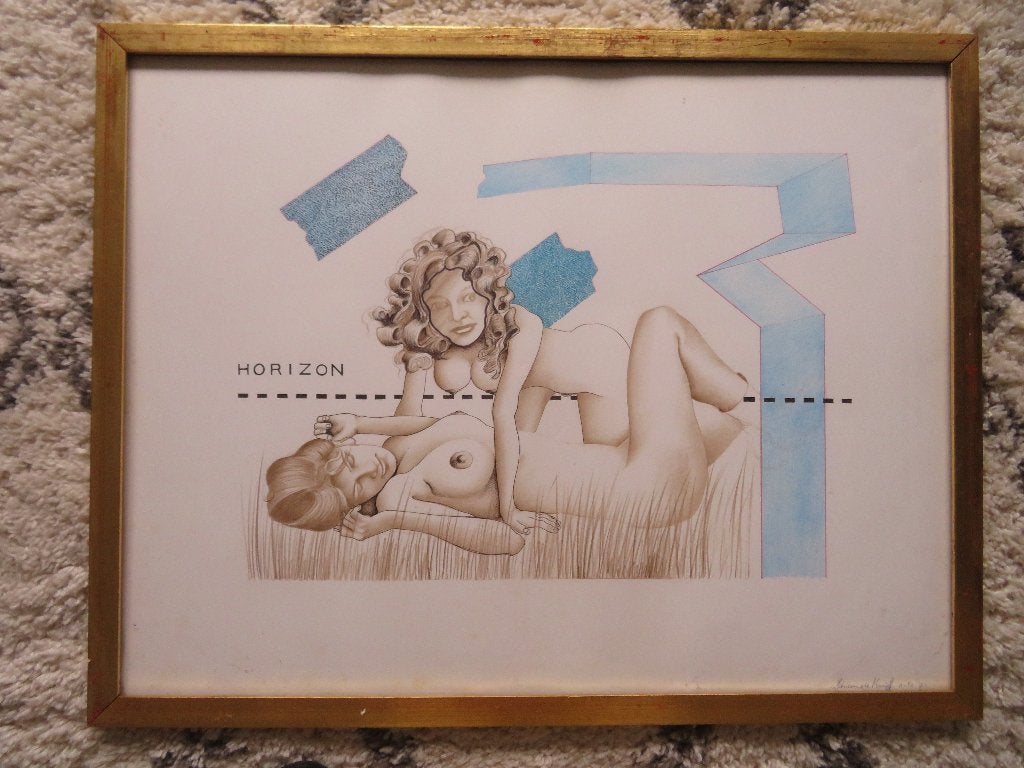 Tekening Adriaan de Kruiff; horizon, Ophalen of Verzenden