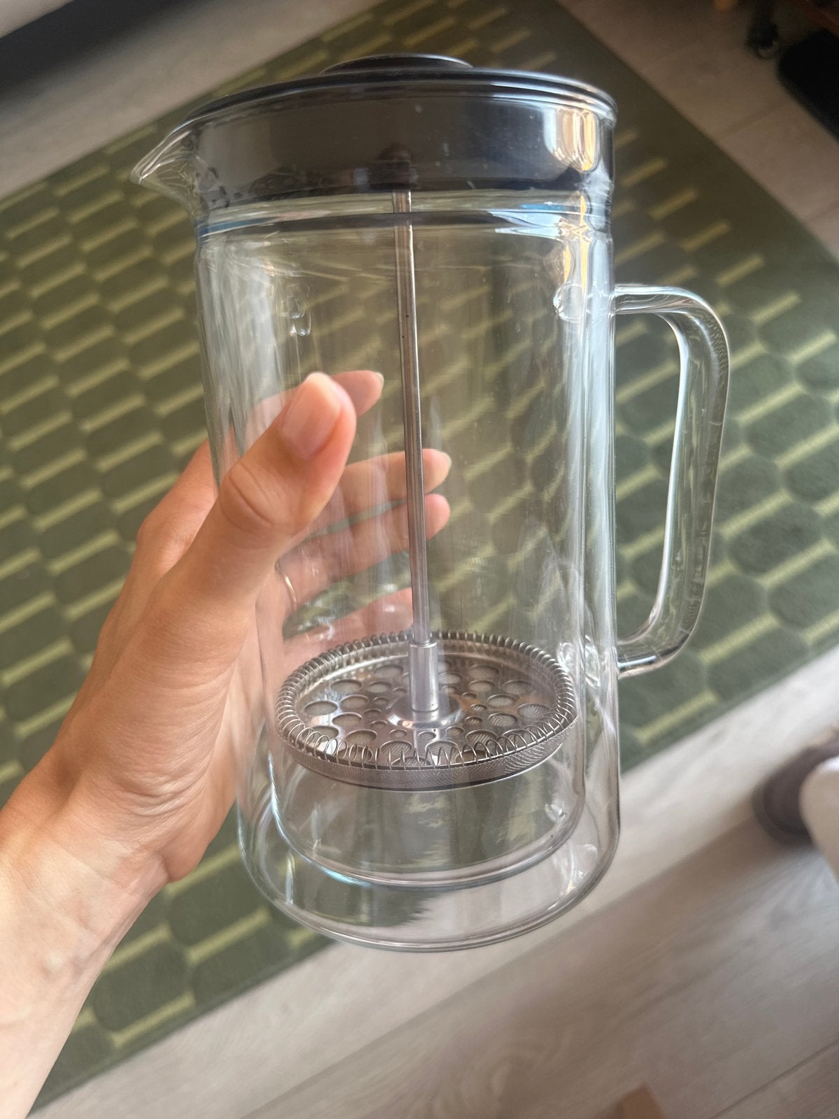 French Press Koffiezetter - Glazen Cafetière, Ophalen, Overige modellen, Gemalen koffie, Zo goed als nieuw