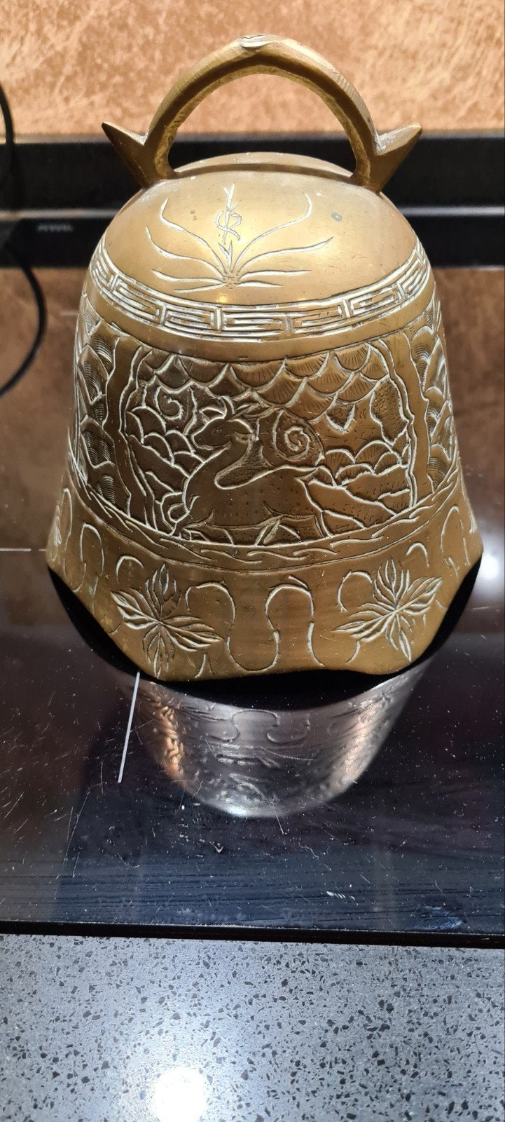 Antieke Chinese Bronzen tempelbellen met Gravering, Antiek en Kunst, Antiek | Koper en Brons, Ophalen of Verzenden