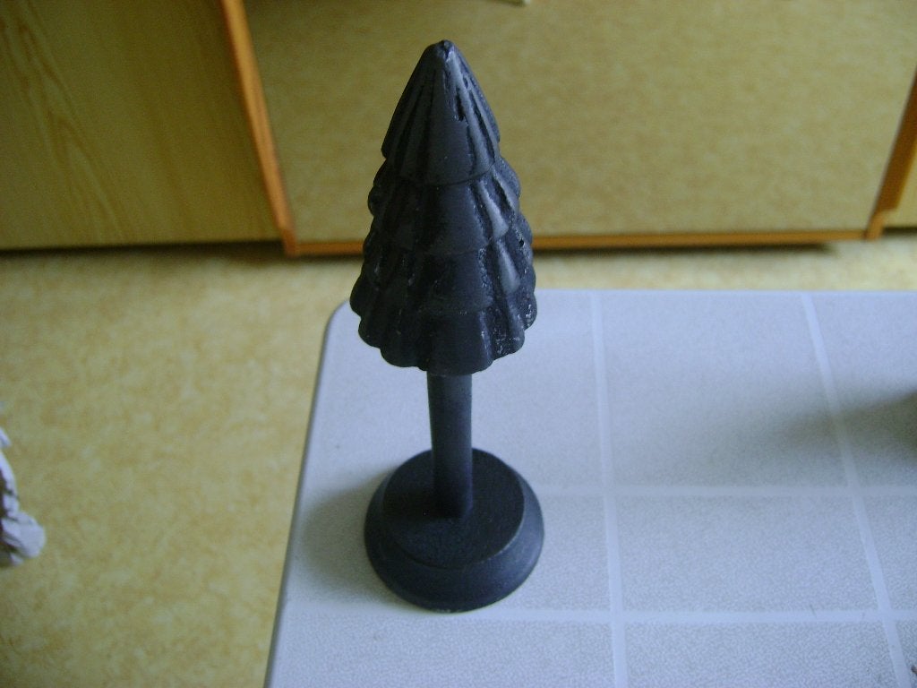 metalen zwarte kerstboom met vilt onder van 20cm hoog, Ophalen of Verzenden, Zo goed als nieuw