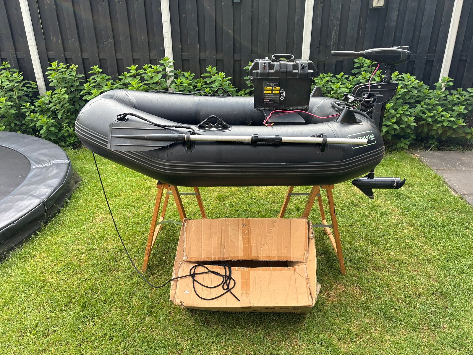 Rubberboot + elektromotor + accu(bak), Ophalen, Gebruikt, Overige typen
