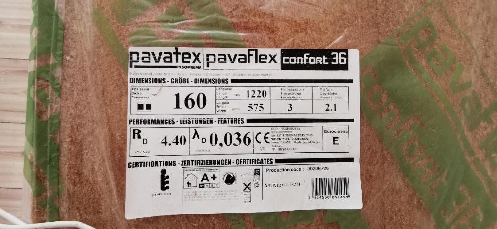 Pavaflex houtvezel isolatie 5x 16cm, Overige materialen, 12 cm of meer, Nieuw, Minder dan 5 m²