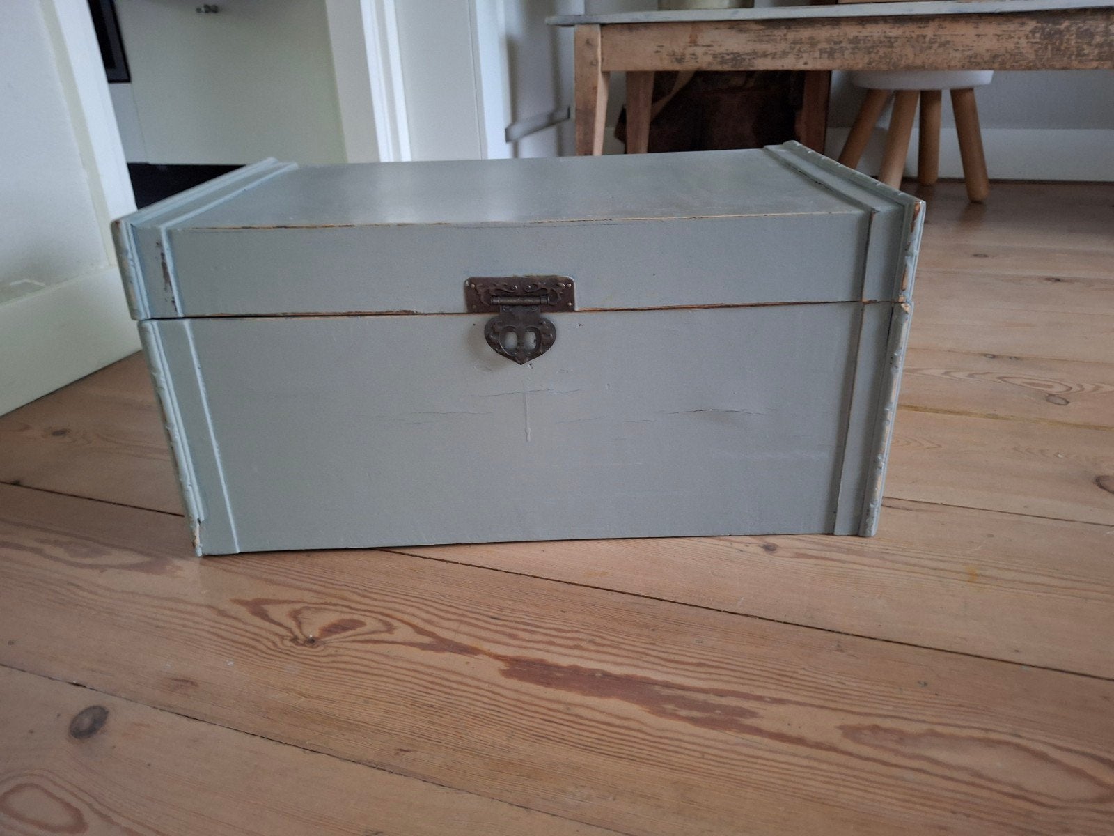 Brocante houten kist, Ophalen, Minder dan 50 cm, Gebruikt, 50 tot 100 cm