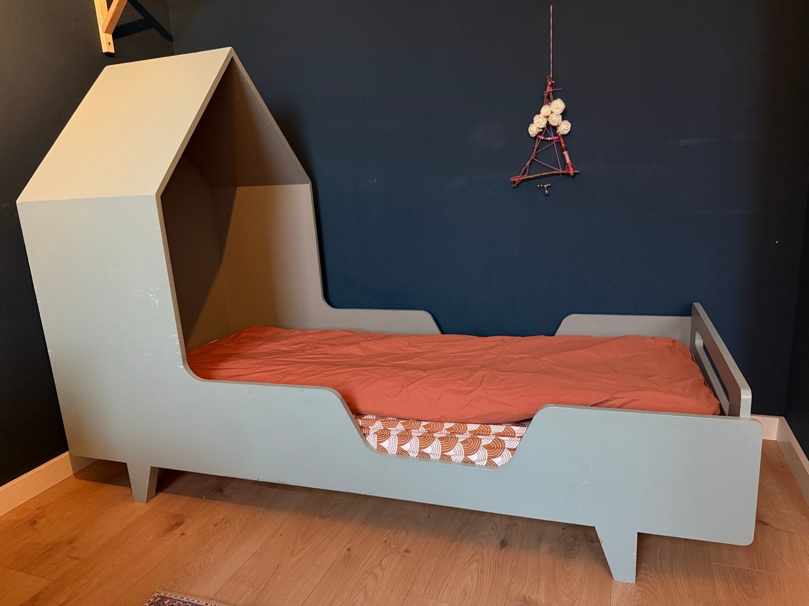 Stevig bedhuisje peuterbed 70x160, Ophalen, Gebruikt, Blauw, 190 cm of minder