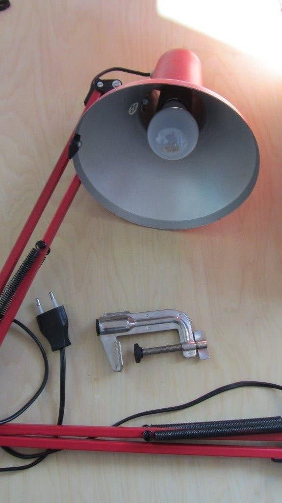 Bureau schaarlamp rood, Rood, Ophalen of Verzenden, Vintage