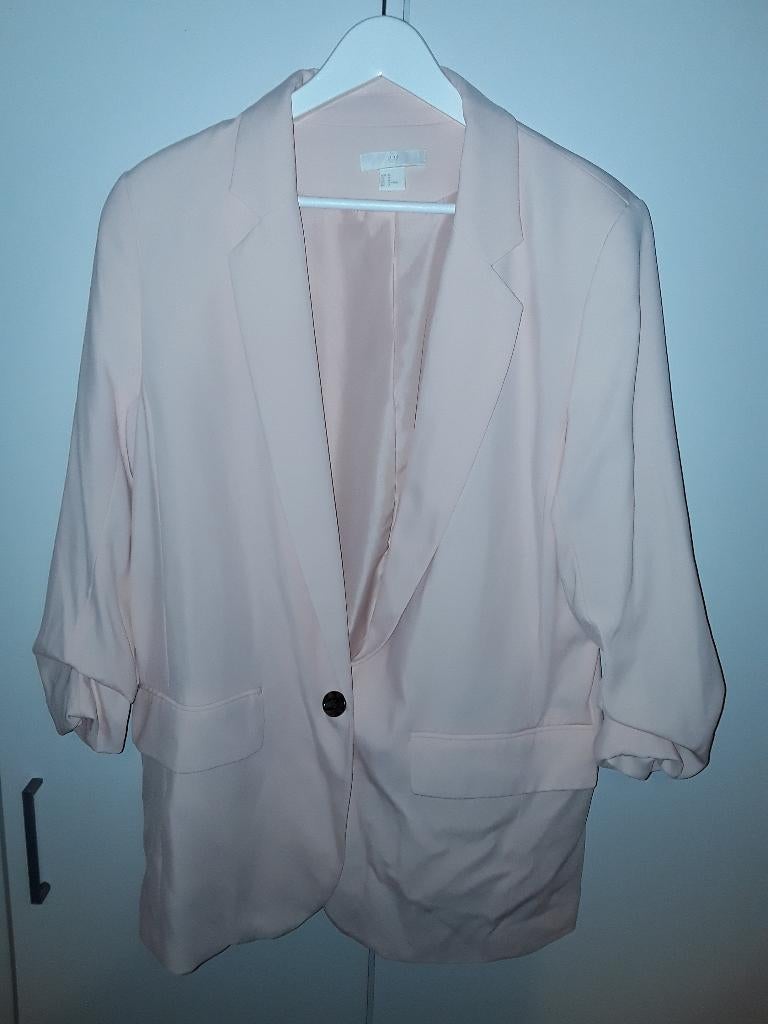 H&M Licht Roze Blazer Jasje Met 1 Knoop Maat 44, H&M, Maat 42/44 (L), Nieuw, Ophalen of Verzenden