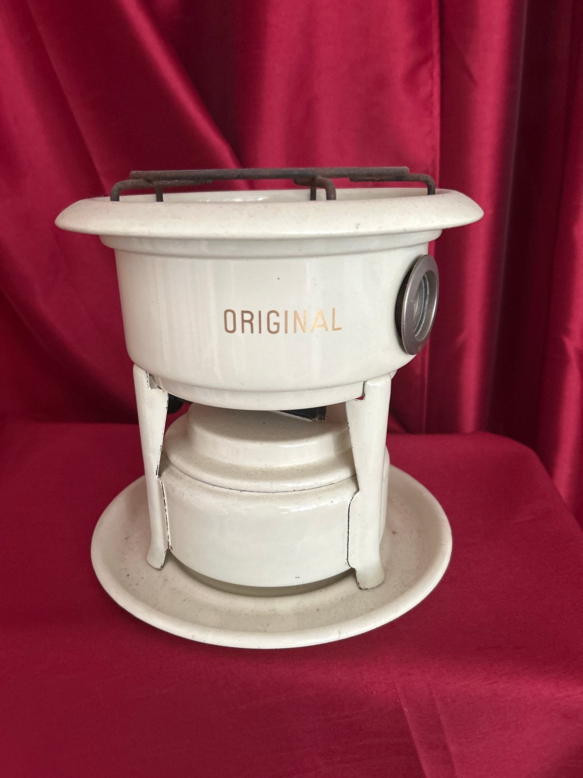 Vintage Fonduebrander 'Original' - Wit Emaille, Antiek en Kunst, Ophalen