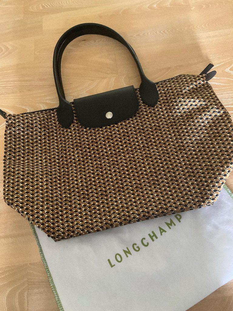 Longchamp tas shopper pliage microknit speciale editie, Sieraden, Tassen en Uiterlijk, Tassen | Damestassen, Verzenden, Zo goed als nieuw