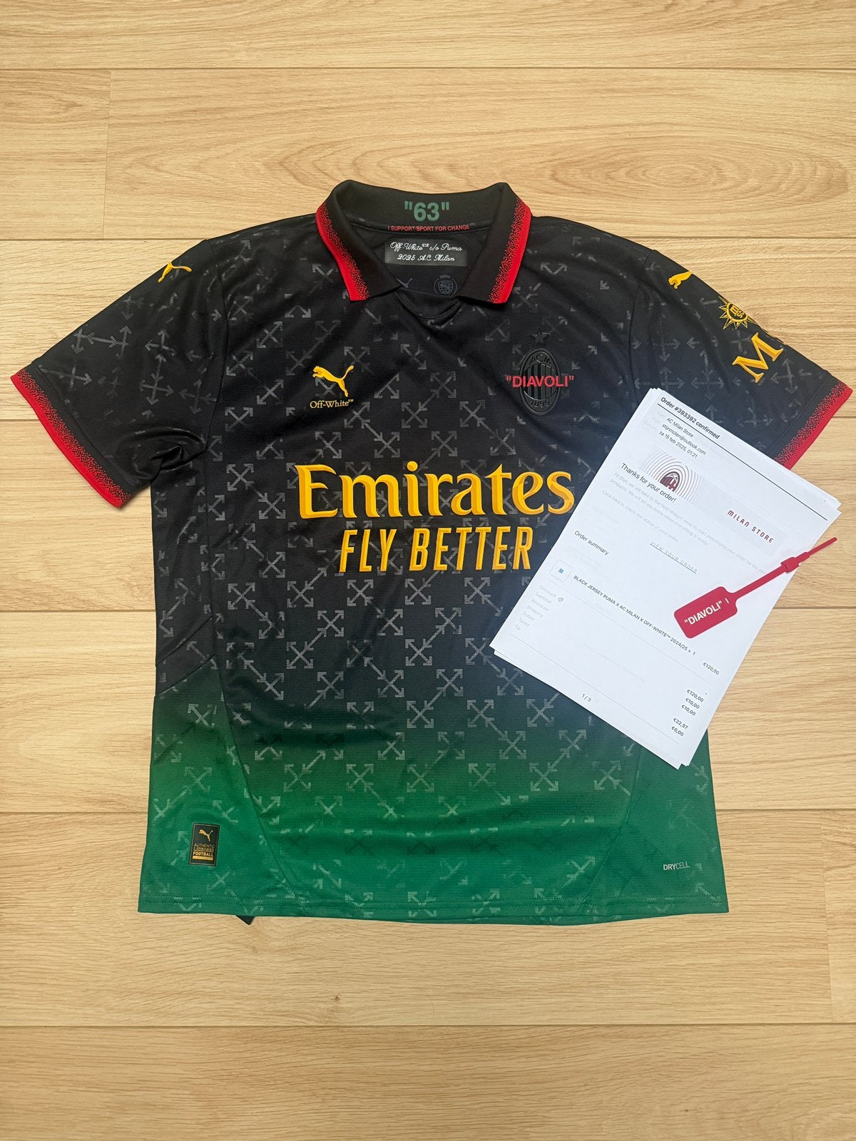 Off-White x AC Milan Voetbalshirt - Zwart/Groen (Maat L), Kleding | Heren, Sportkleding, Maat 52/54 (L), Verzenden, Zwart, Nieuw