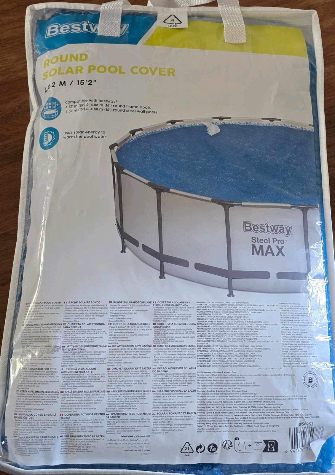 Nieuwe Bestway Solar Pool Cover 4.62m (15'2") Rond, Minder dan 80 cm, Rond, Nieuw, Ophalen of Verzenden