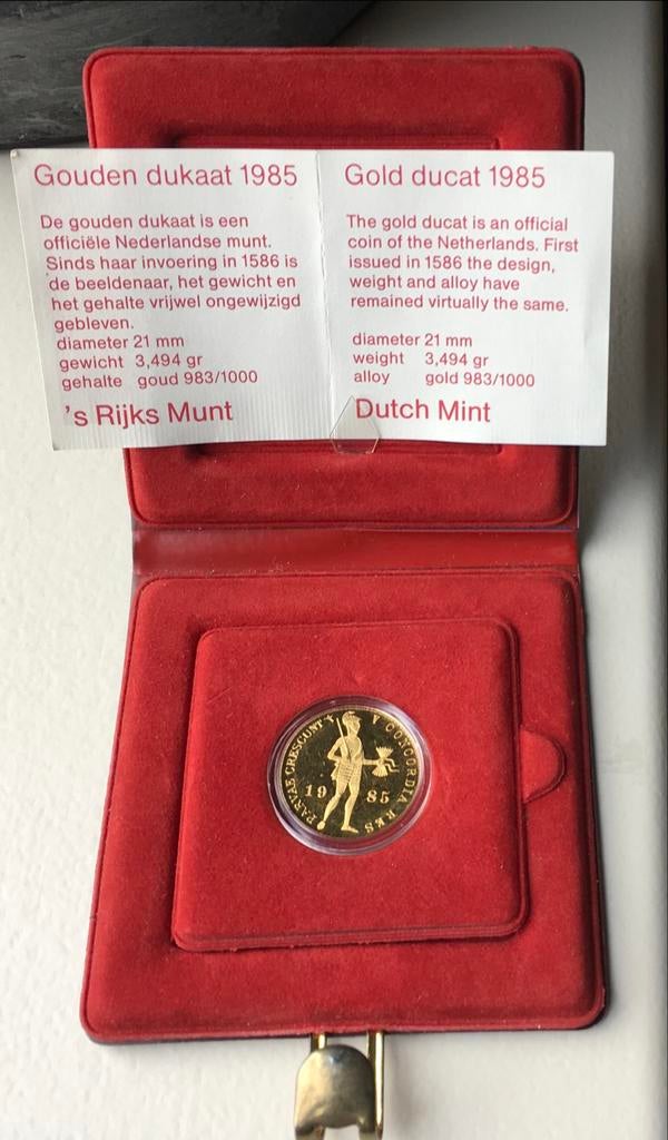 Gouden Dukaat 1985 Proof Kwaliteit Koninklijke Munt, Postzegels en Munten, Munten | Nederland, Koningin Beatrix, Losse munt, Goud