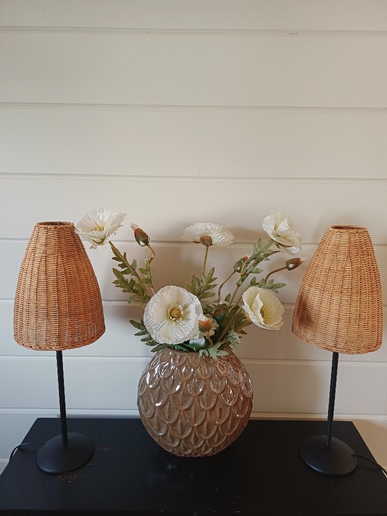 2 SCHEMERLAMPEN, 55 cm, Met kap, Zo goed als nieuw, Overige kleuren