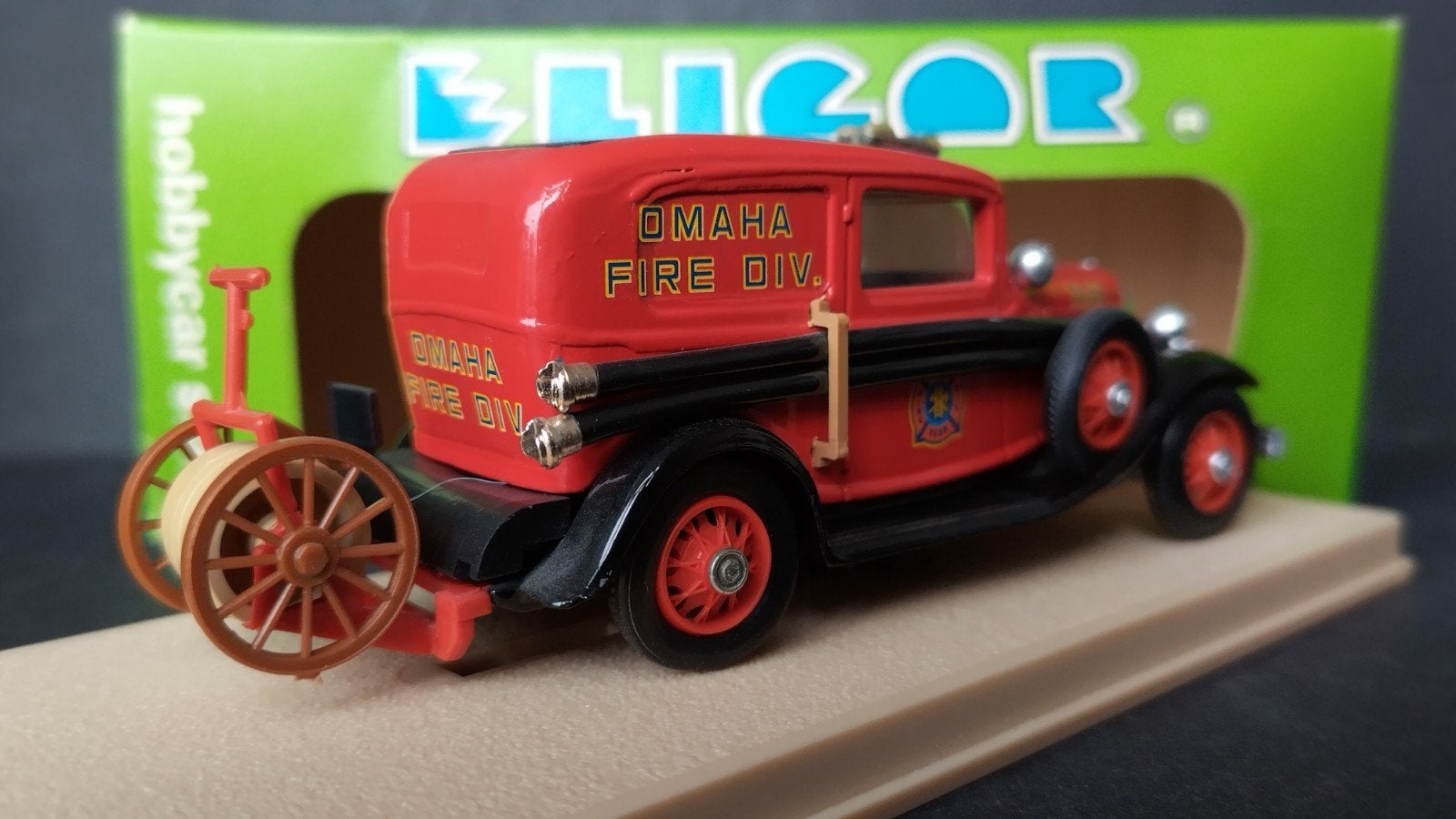 Ford V8 1934 Omaha Fire Dept 1:43 Eligor Pol, Overige merken, Auto, Verzenden, M