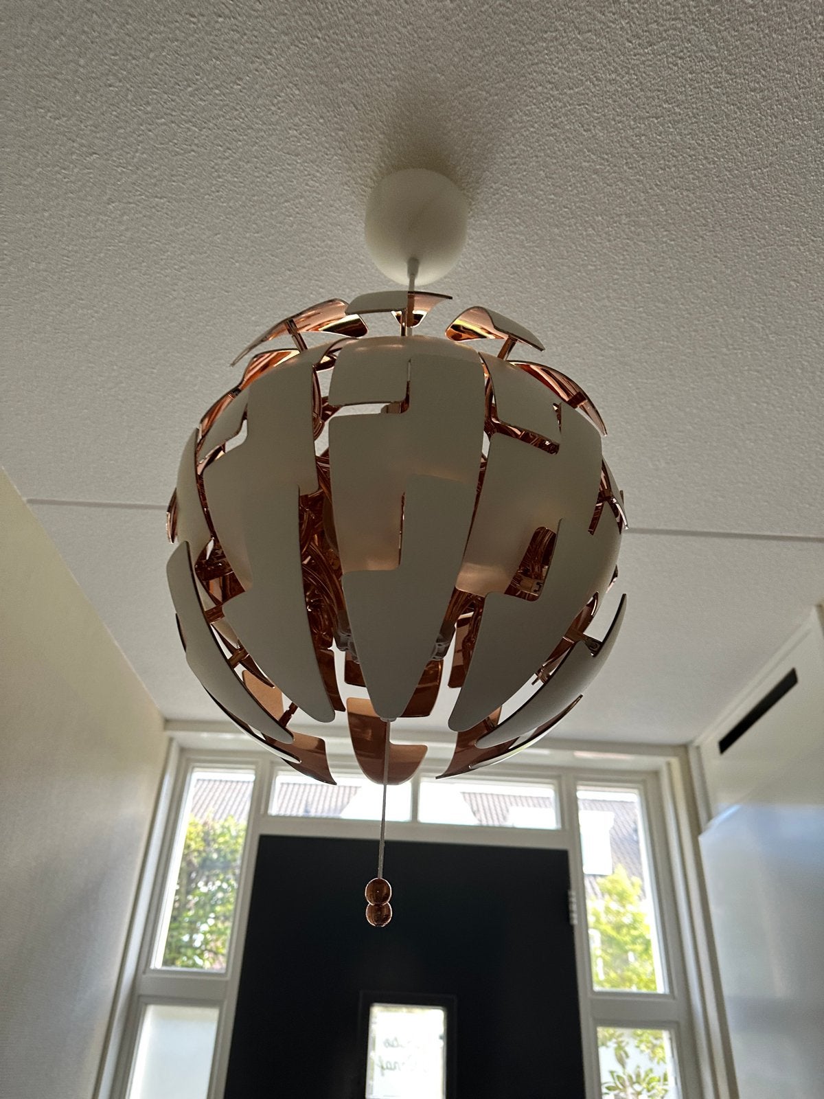 IKEA PS 2014 Hanglamp, wit/koperkleur, 35 cm, Ophalen of Verzenden, Zo goed als nieuw, Metaal, E27 (groot)
