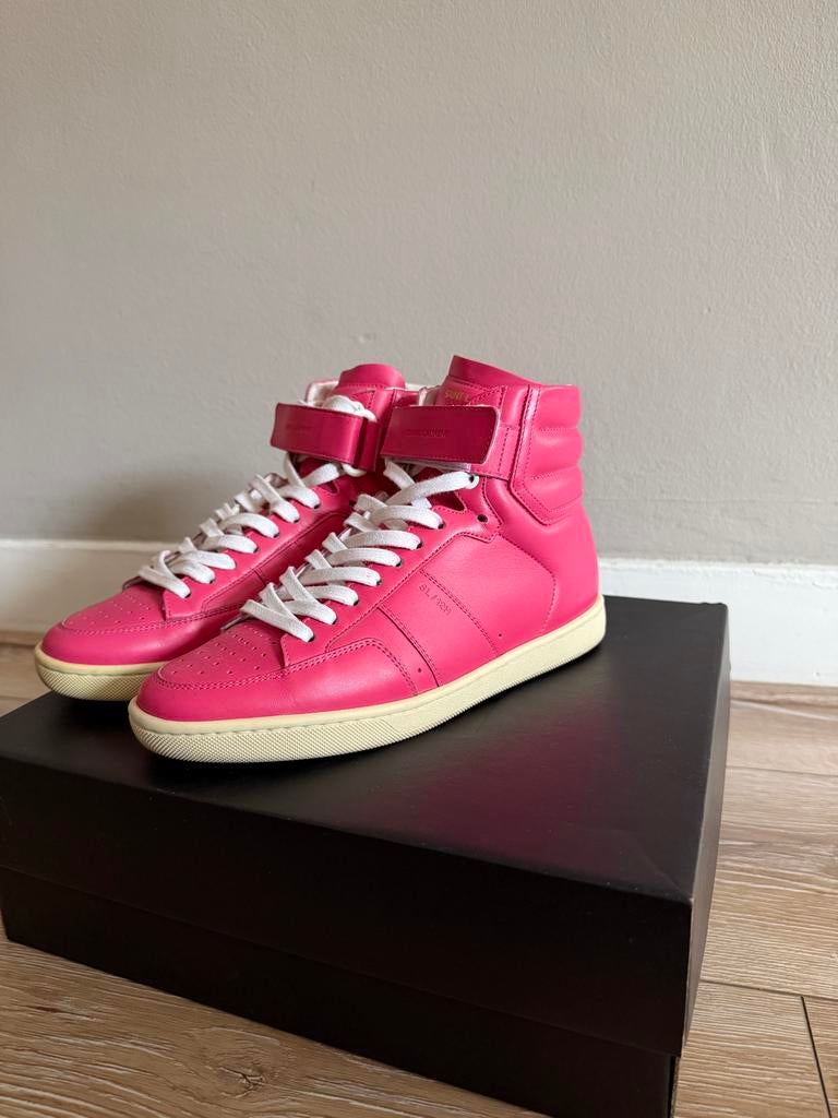 Yves Saint Laurent Fuxia High-Top Sneakers maat 36, Ophalen of Verzenden, Zo goed als nieuw, Roze, Sneakers of Gympen