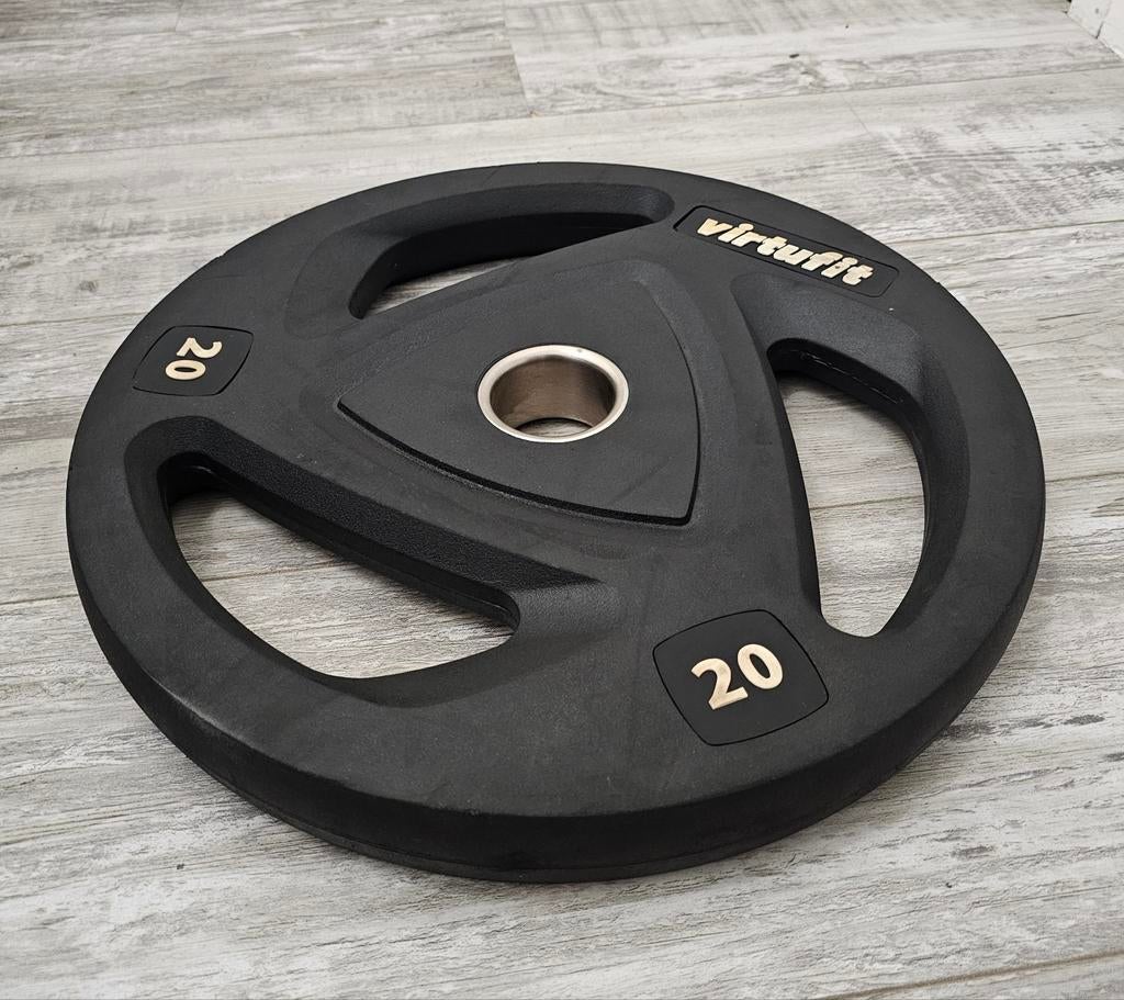 Olympische Halterschijf 1x20kg Virtufit ijzer rubbercoated, Ophalen, Zo goed als nieuw, Benen